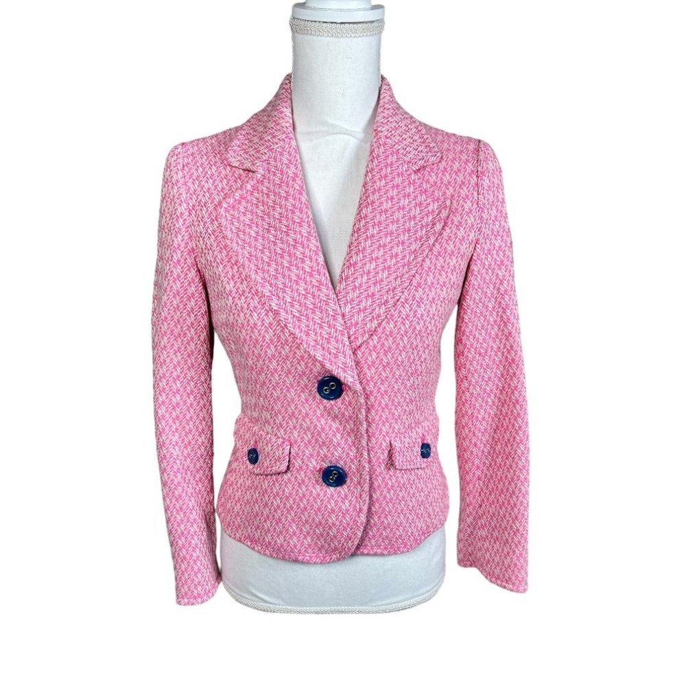 Colour Eighteen Houndstooth‎ Pink Blazer
